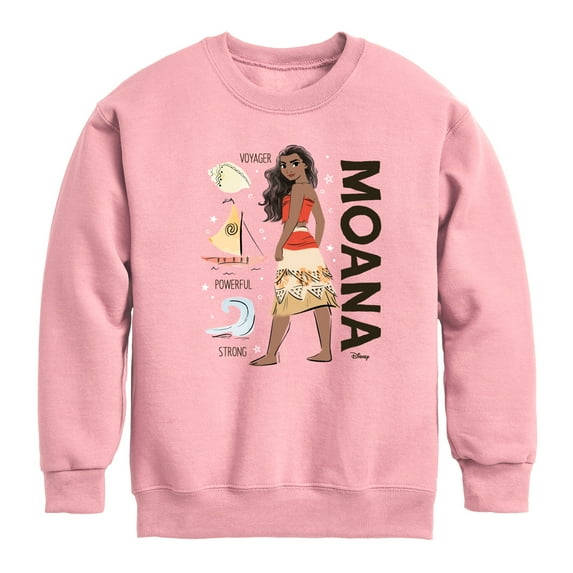 Disney - Moana Voyager Powerful Strong - Toddler & Youth Crewneck Fleece Sweatshirt
