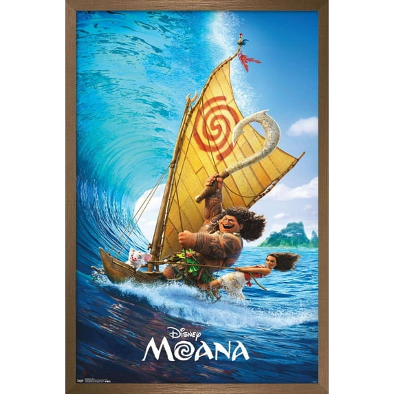 Disney Moana - Wave Wall Poster, 22.375" x 34", Framed