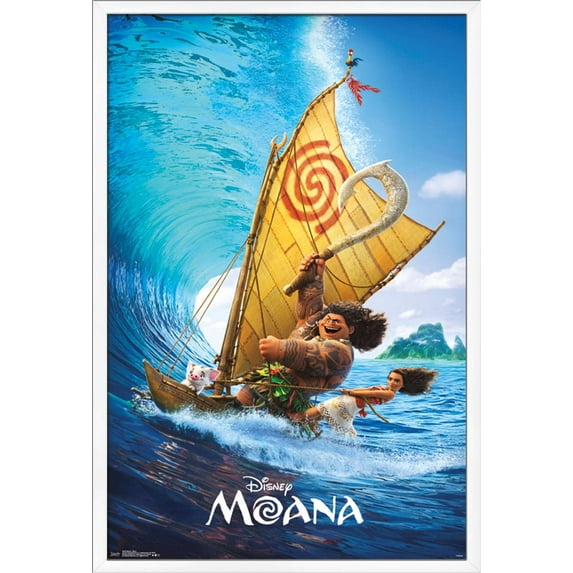 Disney Moana - Wave Wall Poster, 22.375" x 34", Framed