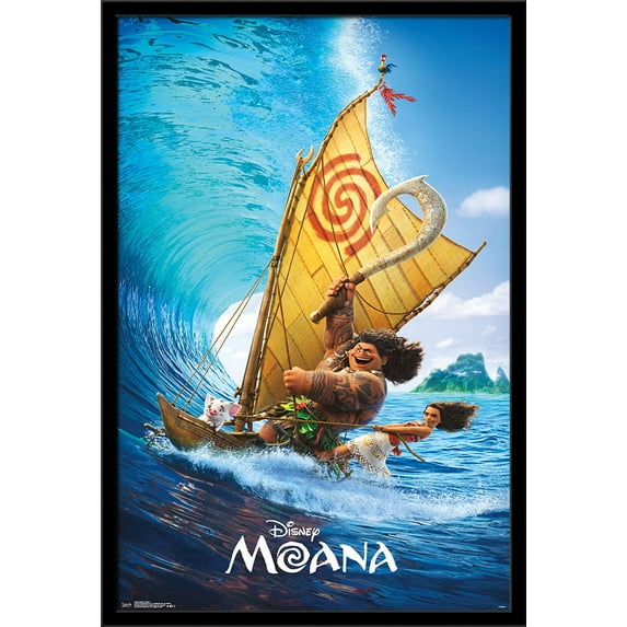 Disney Moana - Wave Wall Poster, 22.375" x 34", Framed