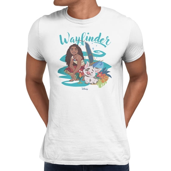 Disney Moana Wayfinder In Waves Men's T Shirt (White, S-XXXL)
