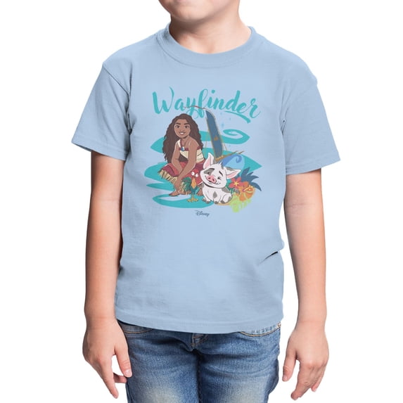 Disney Moana Wayfinder In Waves Youth T Shirt (Light Blue, XS-XL)