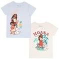 thumbnail image 1 of Disney Moana and Friends Girl's Graphic Print T-Shirt 2-Pack - Short Sleeve Tees Bundle for Kids (Size 4-16), 1 of 15