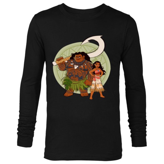 Disney Moana and Maui Best Friends Adventure Together - Long Sleeve T-Shirt for Men - Customized-Black