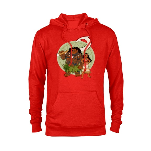 Disney Moana and Maui Best Friends Adventure Together - Pullover Hoodie for Adults - Customized-Red