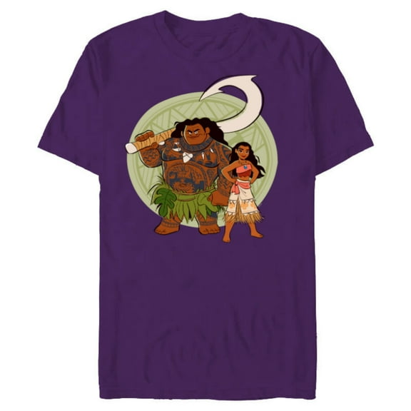 Disney Moana and Maui Best Friends Adventure Together - Short Sleeve Blended T-Shirt for Adults - Customized-Purple