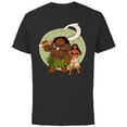 thumbnail image 1 of Disney Moana and Maui Best Friends Adventure Together - Short Sleeve Cotton T-Shirt for Adults - Customized-Black, 1 of 5