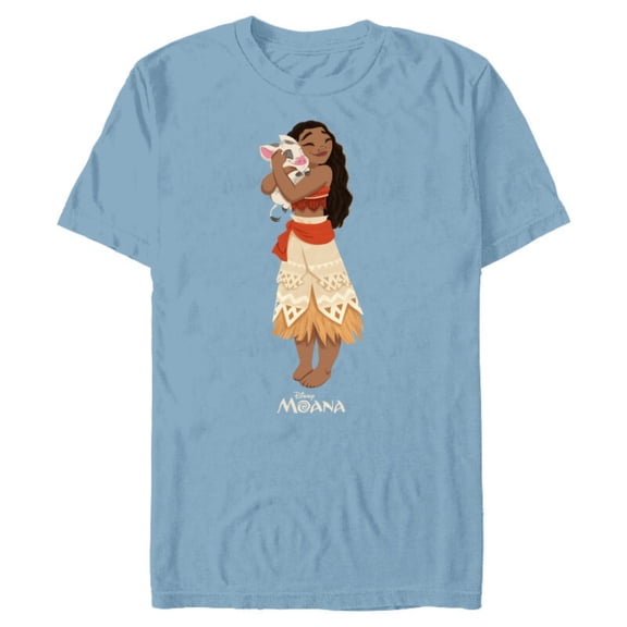 Disney Moana and Pua T-Shirt- Short Sleeve Blended T-Shirt for Adults - Customized-Ocean Blue