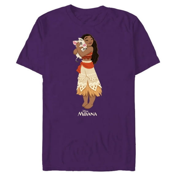 Disney Moana and Pua T-Shirt- Short Sleeve Blended T-Shirt for Adults - Customized-Purple