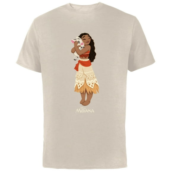 Disney Moana and Pua T-Shirt - Short Sleeve Cotton T-Shirt for Adults - Customized-Natural