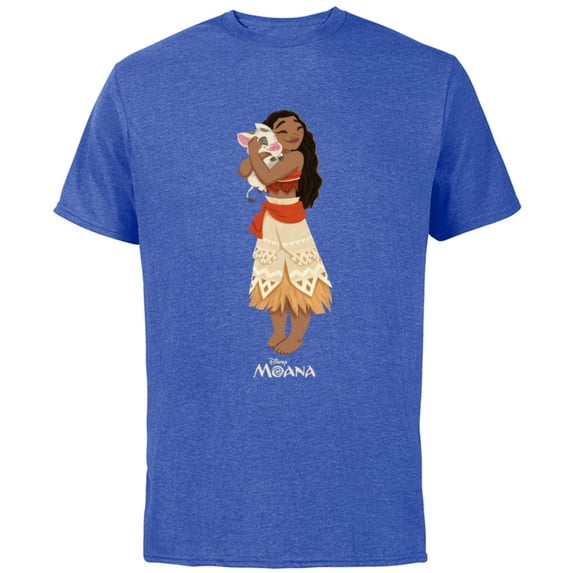 Disney Moana and Pua T-Shirt - Short Sleeve Cotton T-Shirt for Adults - Customized-Royal Heather