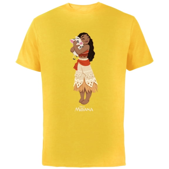 Disney Moana and Pua T-Shirt - Short Sleeve Cotton T-Shirt for Adults - Customized-Yellow