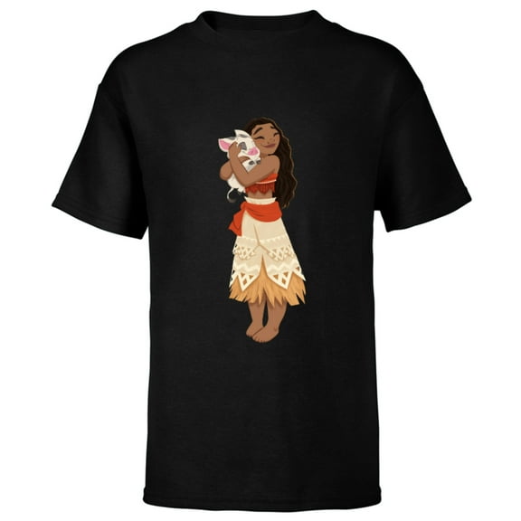 Disney Moana and Pua T-Shirt - Short Sleeve T-Shirt for Kids - Customized-Black