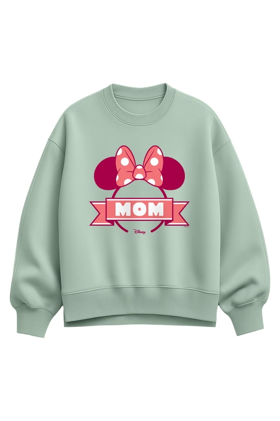 - Mom Minnie Ears Headband - Women's Oversized Fleece Crew Group Photo Sweatshirt