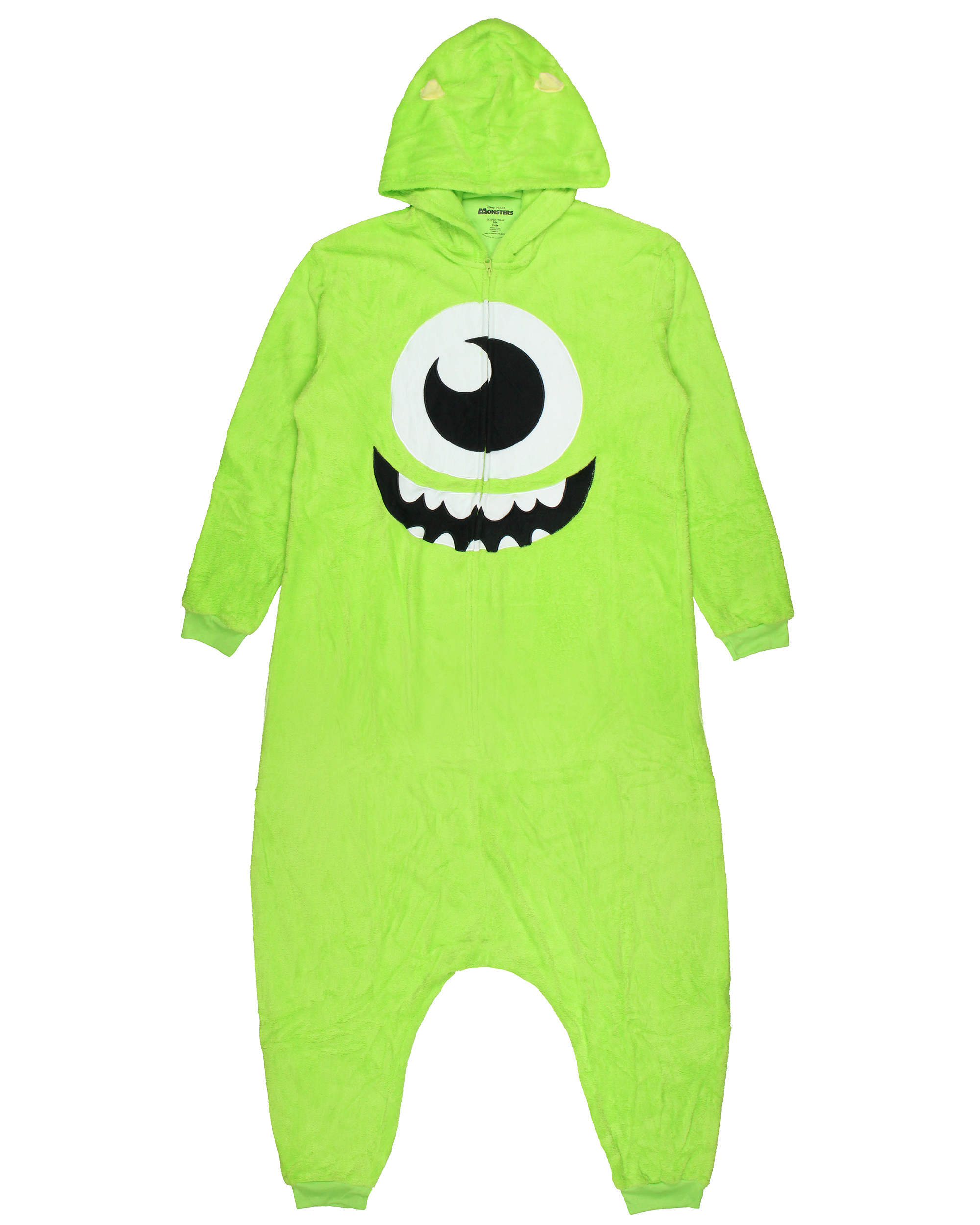 Disney Monsters Inc Mike Wazowski Hooded Kigarumi Men's Fleece Zip Up