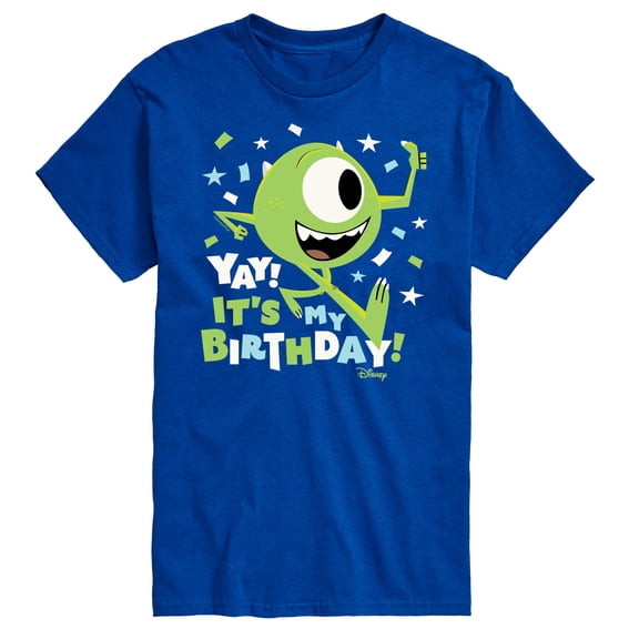 Disney Monsters Inc - Mike Yay It's My Birthday - Men's Short Sleeve Graphic T-Shirt