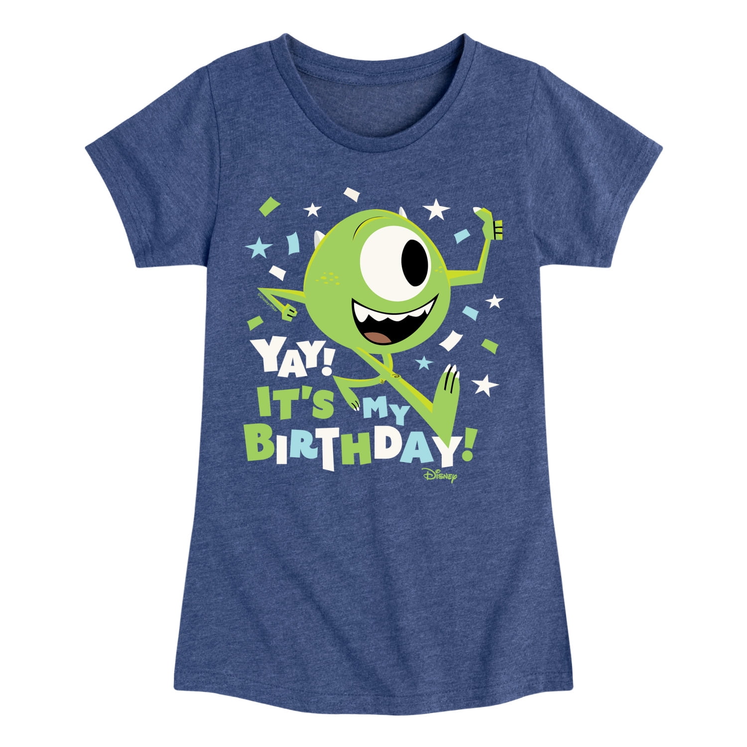 Disney Monsters Inc - Mike Yay It's My Birthday - Toddler & Youth Girls  Short Sleeve Graphic T-Shirt