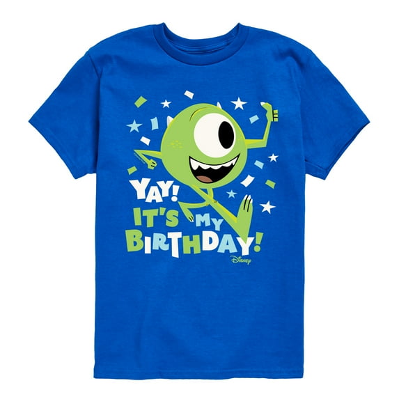 Disney Monsters Inc - Mike Yay It's My Birthday - Toddler & Youth Short Sleeve Graphic T-Shirt