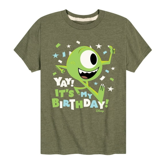 Disney Monsters Inc - Mike Yay It's My Birthday - Toddler & Youth Short Sleeve Graphic T-Shirt