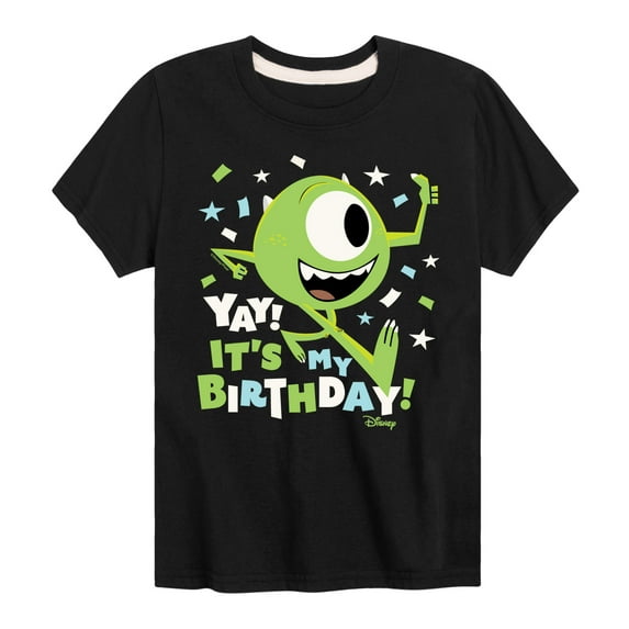 Disney Monsters Inc - Mike Yay It's My Birthday - Toddler & Youth Short Sleeve Graphic T-Shirt