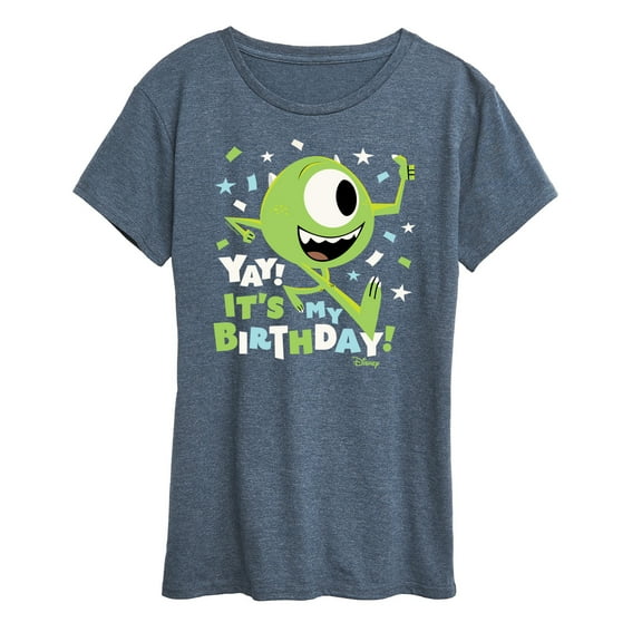 Disney Monsters Inc - Mike Yay It's My Birthday - Women's Short Sleeve Graphic T-Shirt