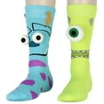 thumbnail image 1 of Disney Monsters Inc. Sulley and Mike Wazowski 3D Mismatched Adult Costume Crew Socks, 1 of 5