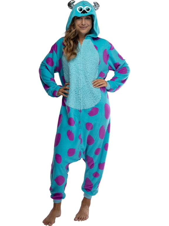 Disney Monsters Inc. Adult Sulley Kigurumi Sherpa Fleece Cosplay Costume One Piece Union Suit