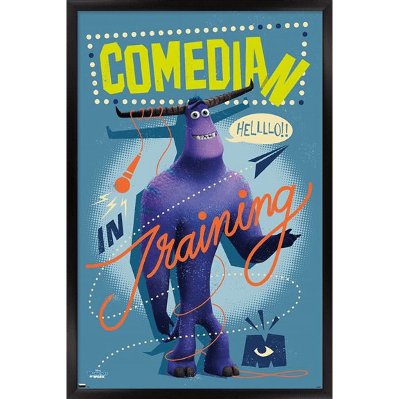 Disney Monsters at Work - Comedian Wall Poster, 22.375" x 34", Framed