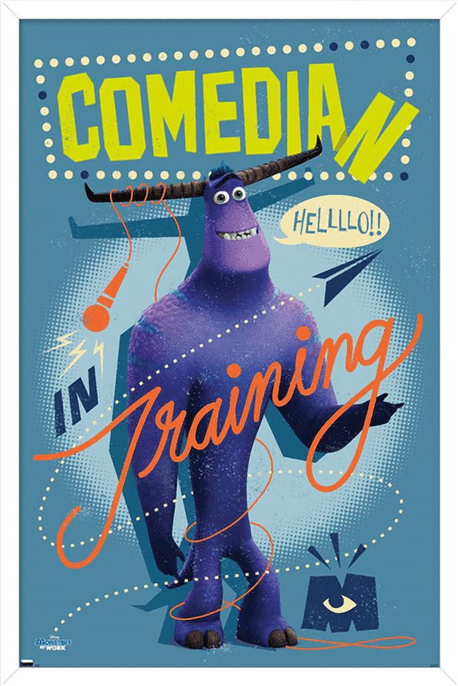 Disney Monsters at Work - Comedian Wall Poster, 22.375" x 34", Framed