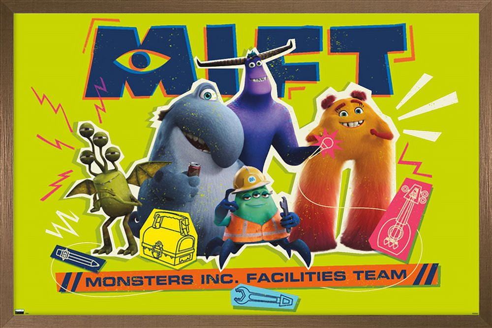 Disney Monsters at Work - Facilities Team Wall Poster, 14.725" x 22.375", Framed