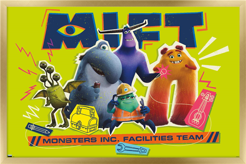 Disney Monsters at Work - Facilities Team Wall Poster, 22.375" x 34", Framed