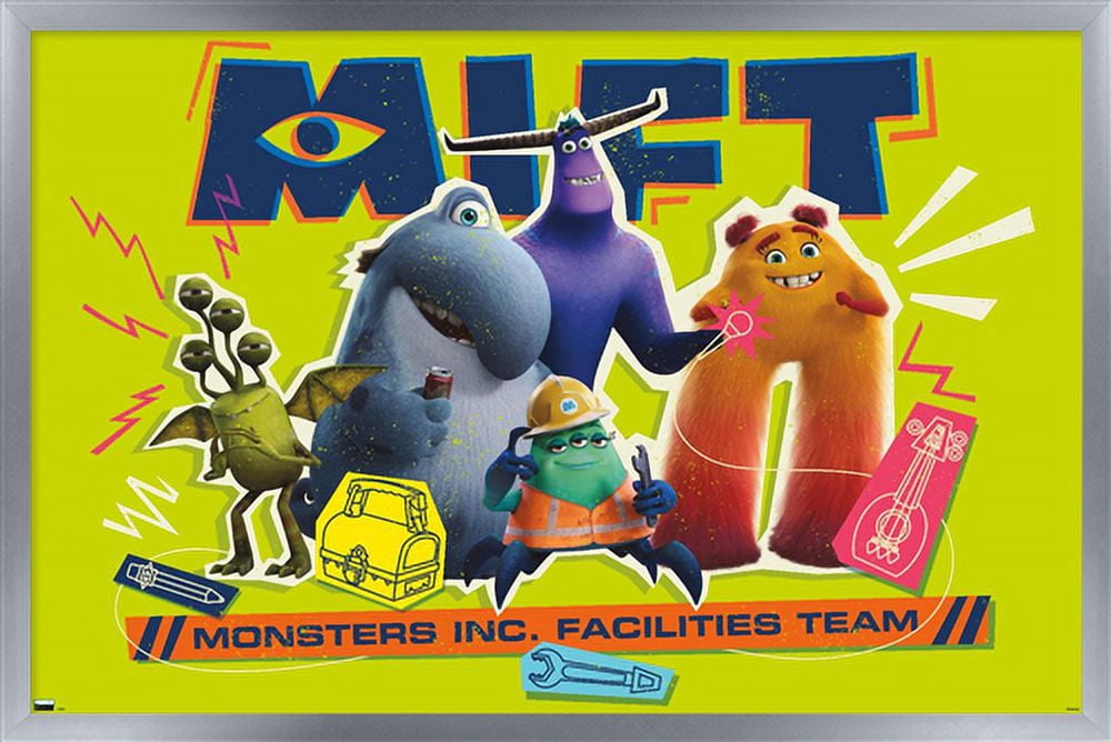 Disney Monsters at Work - Facilities Team Wall Poster, 22.375" x 34", Framed