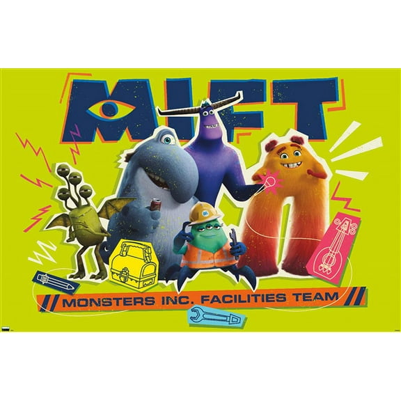 Disney Monsters at Work - Facilities Team Wall Poster, 22.375" x 34"