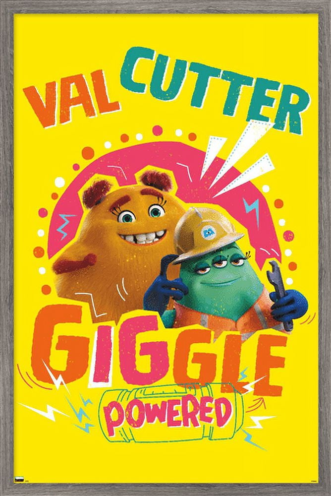 Disney Monsters at Work - Giggle Wall Poster, 14.725" x 22.375", Framed