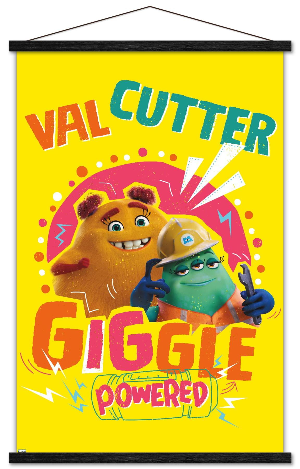 Disney Monsters at Work - Giggle Wall Poster with Wooden Magnetic Frame, 22.375" x 34"