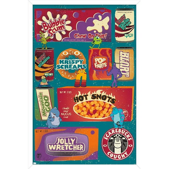 Disney Monsters at Work - Grid Wall Poster, 14.725" x 22.375", Framed
