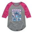thumbnail image 1 of Disney - Moods Of Stitch - Youth Girls Shirt Tail Raglan T-Shirt, 1 of 4