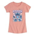 thumbnail image 1 of Disney - Moods Of Stitch - Youth Girls Short Sleeve T-Shirt, 1 of 4