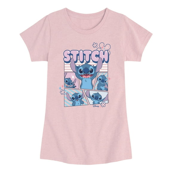 Disney - Moods Of Stitch - Youth Girls Short Sleeve T-Shirt