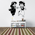 thumbnail image 1 of Disney Movie Aladdin Cute Princess Jasmine And Princer Ali Aladdin Dancing Vinyl Wall Art Sticker Wall Decal Home Kids Room Study Room Boys Girls Wall Décoration Design Décor Size (40x24 inch), 1 of 3