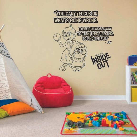 Disney Movie Inside Out Joy's Quote You Cant Focus On Whats Going Wrong Theres Always A Way To Turn Things Around Vinyl Wall Decal Wall Art Bedroom Nursery Play Room Wall Decoration Size (20x20 inch)