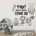 thumbnail image 1 of Disney Movie Inside Out Quote - Yay! You're Here, Come In! Characters Disney Inside Out Boys Girls Wall DecorVinyl Wall Decal Wall Art Bedroom Nursery Play Room Wall Decoration Size (10x10 inch), 1 of 3