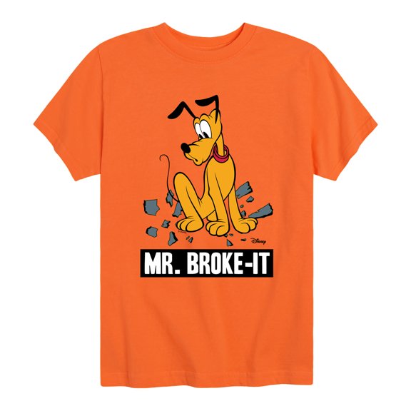 Disney - Mr Broke It Pluto Boys' Short Sleeve Graphic T-Shirt