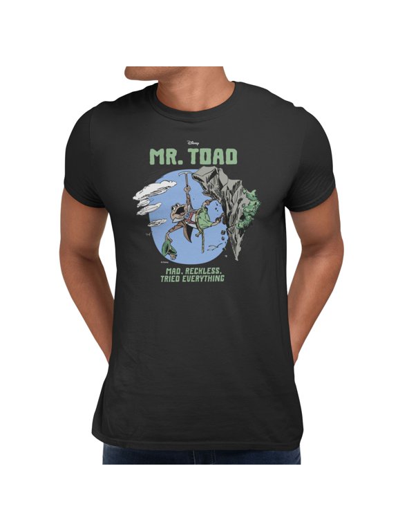 Mr. Toad Mad Reckless Cliff Climber Men's T Shirt (Black, S-XXXL)