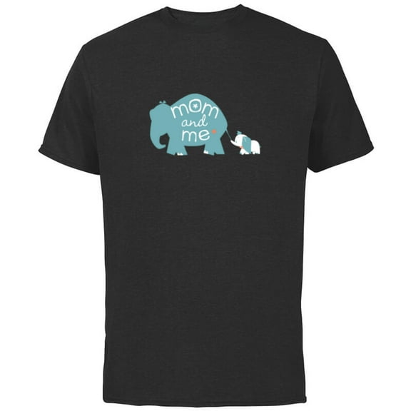 Disney Mrs. Jumbo and Dumbo Mother's Day - Short Sleeve Cotton T-Shirt for Adults - Customized-Black
