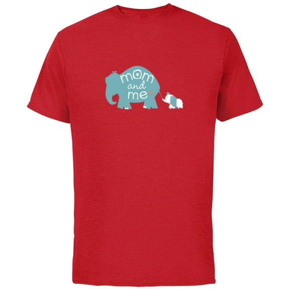 Disney Mrs. Jumbo and Dumbo Mother's Day - Short Sleeve Cotton T-Shirt for Adults - Customized-Red