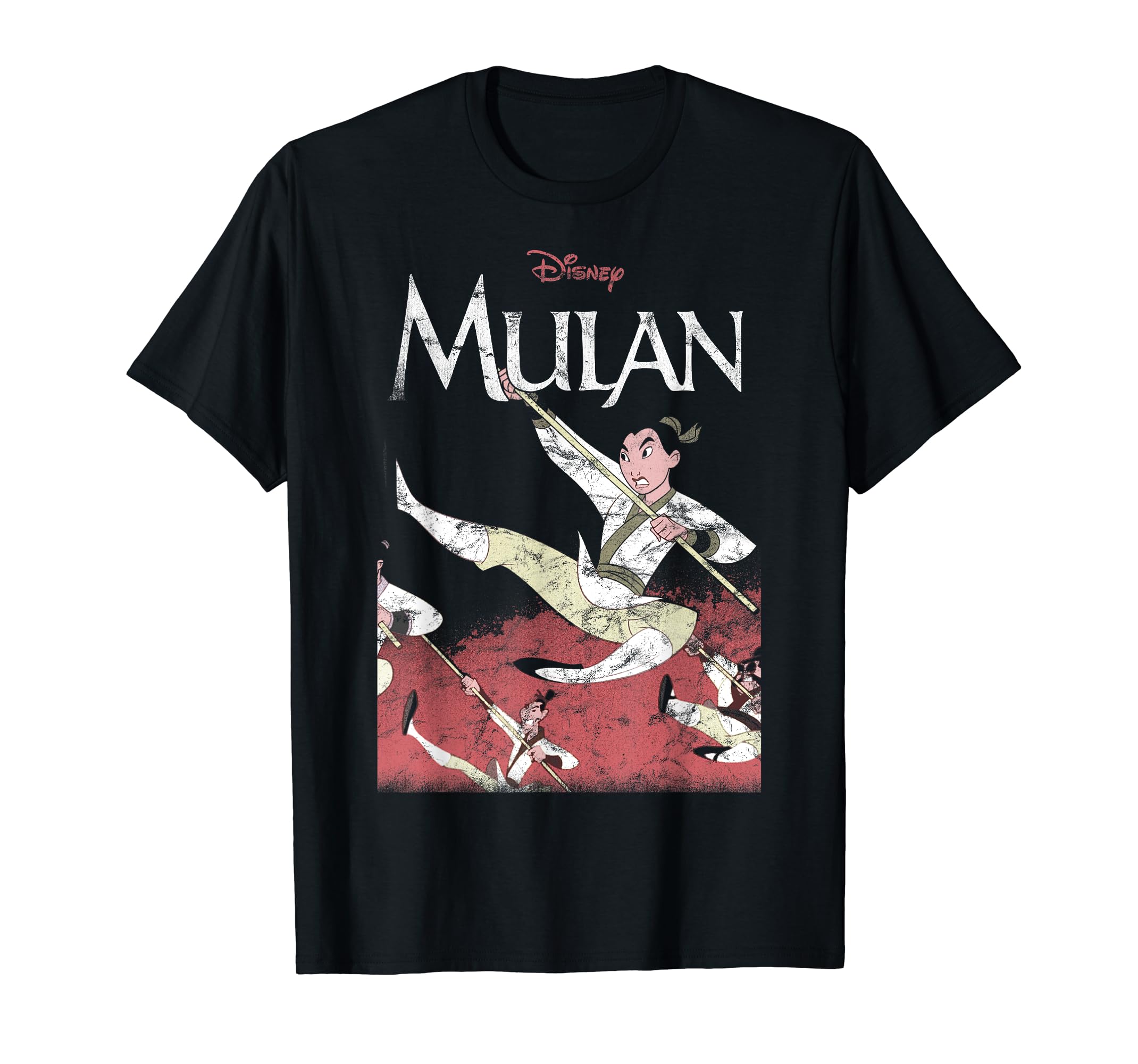 Disney Hundehalsband Mulan | Rot-Gold, 1,3 Cm Breit | Für Halsumfang 24,5-37,8 Cm | Mit Kunststoffschnalle & D-Ring