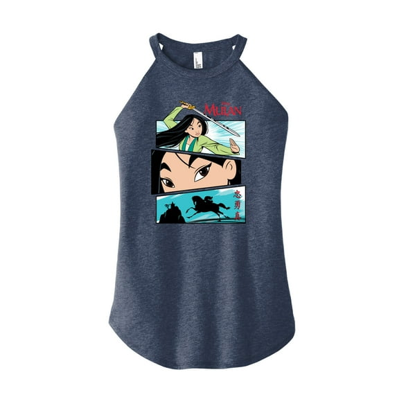 Disney Mulan - Comic Strips Warrior - Juniors High Neck Tank Top