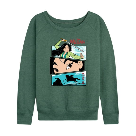 Disney Mulan - Comic Strips Warrior - Women's Lightweight French Terry Long Sleeve Shirt