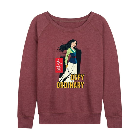 Disney Mulan - Defy Ordinary - Women's Lightweight French Terry Long Sleeve Shirt